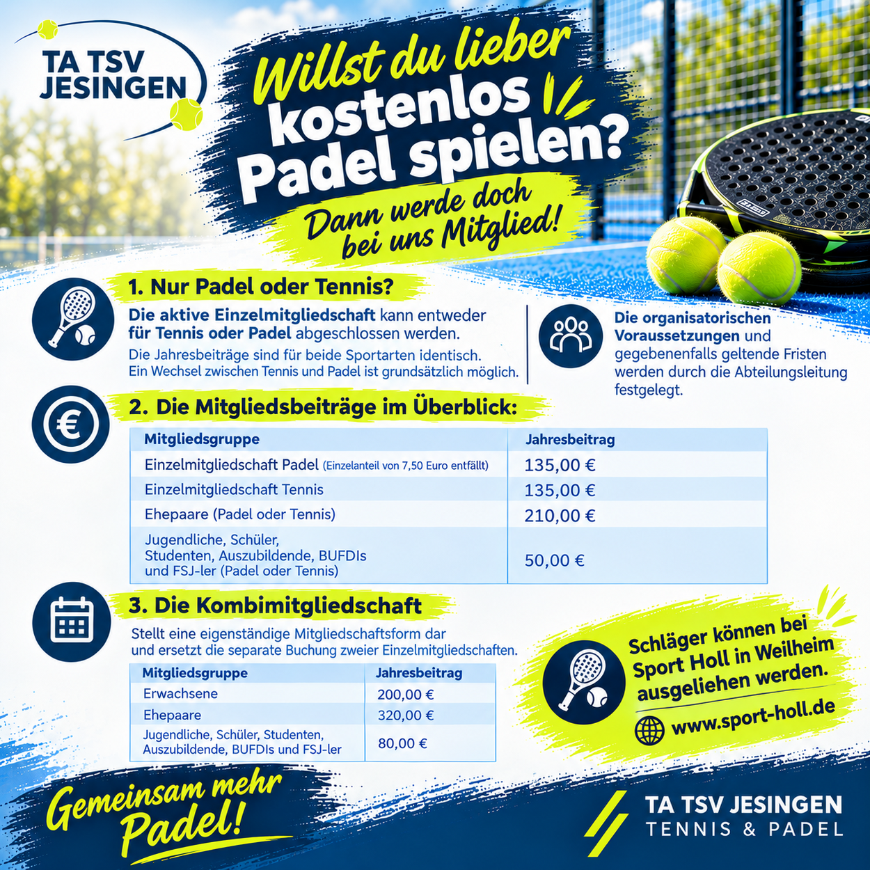 Willst Du lieber kostenlos Padel spielen?